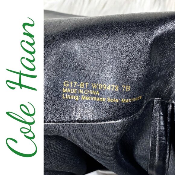 COLE HAAN DARCIA Over-the-Knee Black Suede Boot, Size 7 - Picture 8 of 12